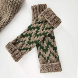 Alpaca Rib Wrist Warmers-brown