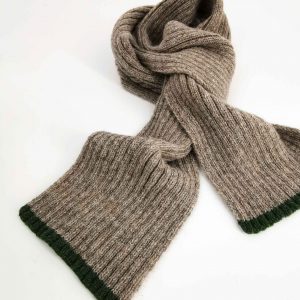 Alpaca Rib Scarf-brown