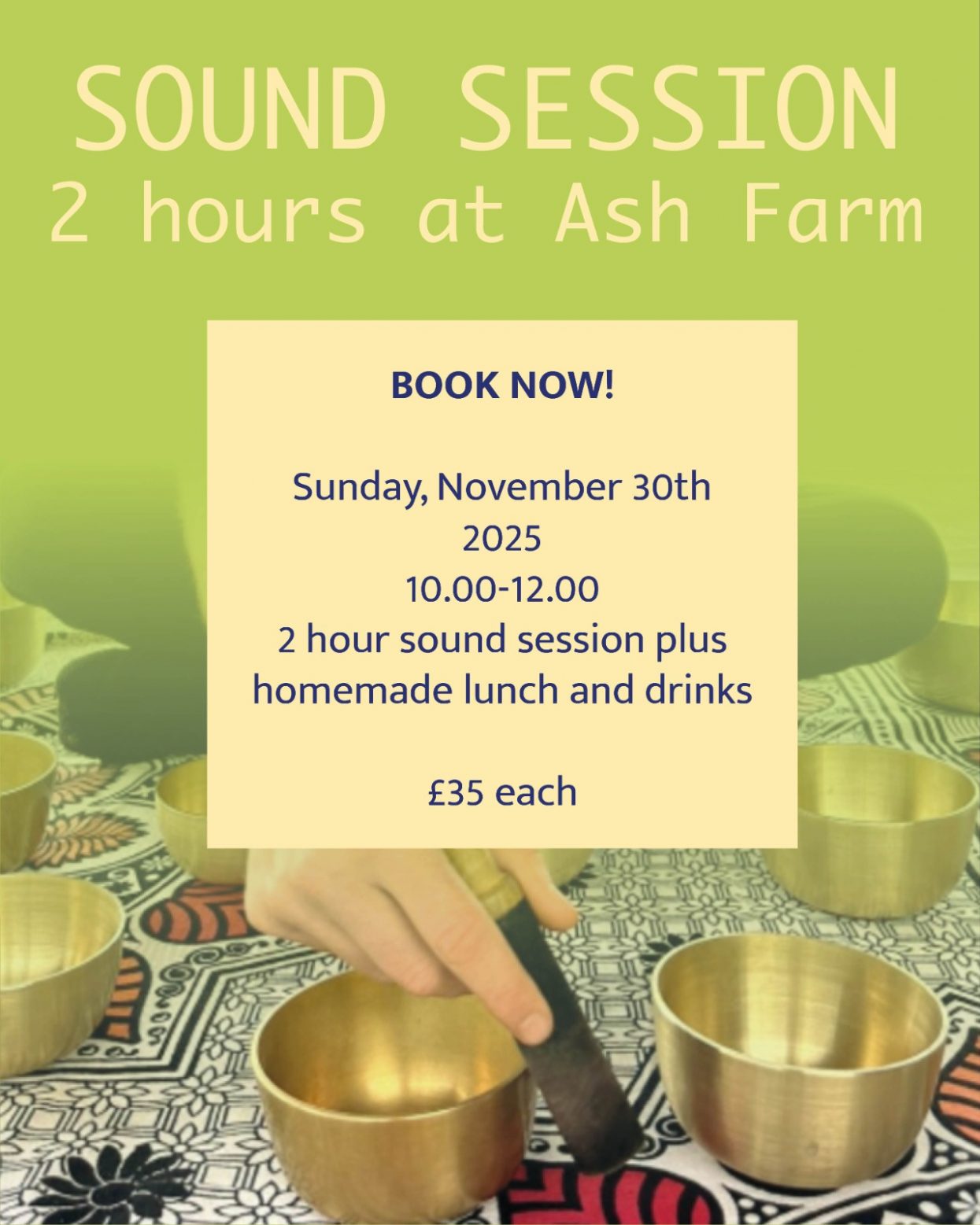 2 HOUR SOUND SESSION AND LUNCH - SUNDAY NOV 30th - Image 5