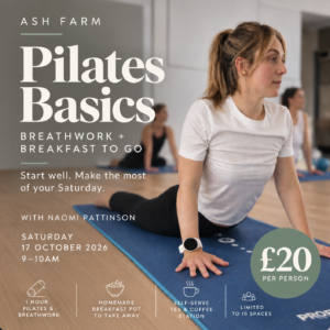Pilates Basics, Breathwork & Breakfast to Go - Saturday October 17th 2026