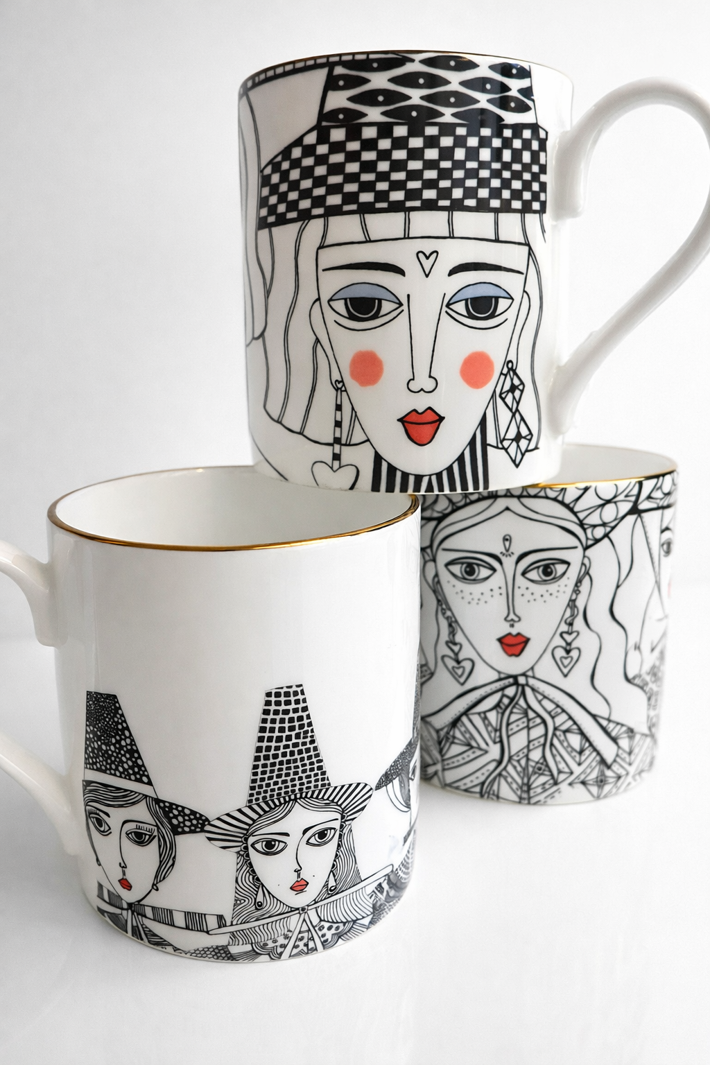 Hannah Davies Welsh Lady Illustrated Mugs - Image 2