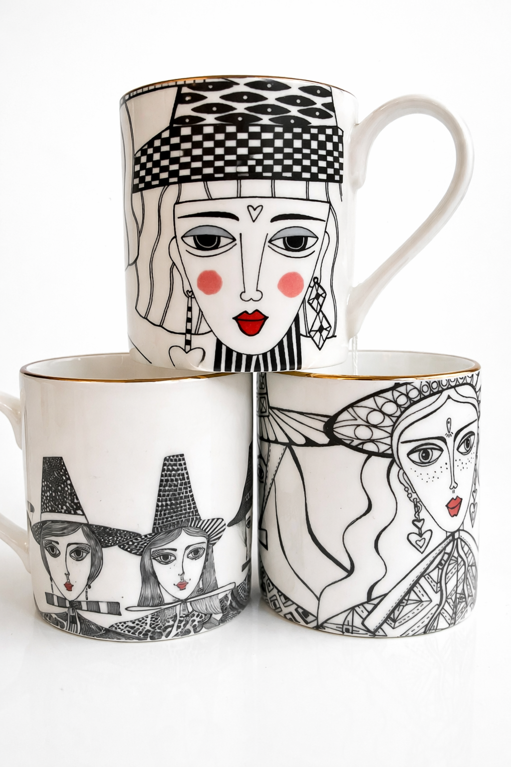 Hannah Davies Welsh Lady Illustrated Mugs - Image 3