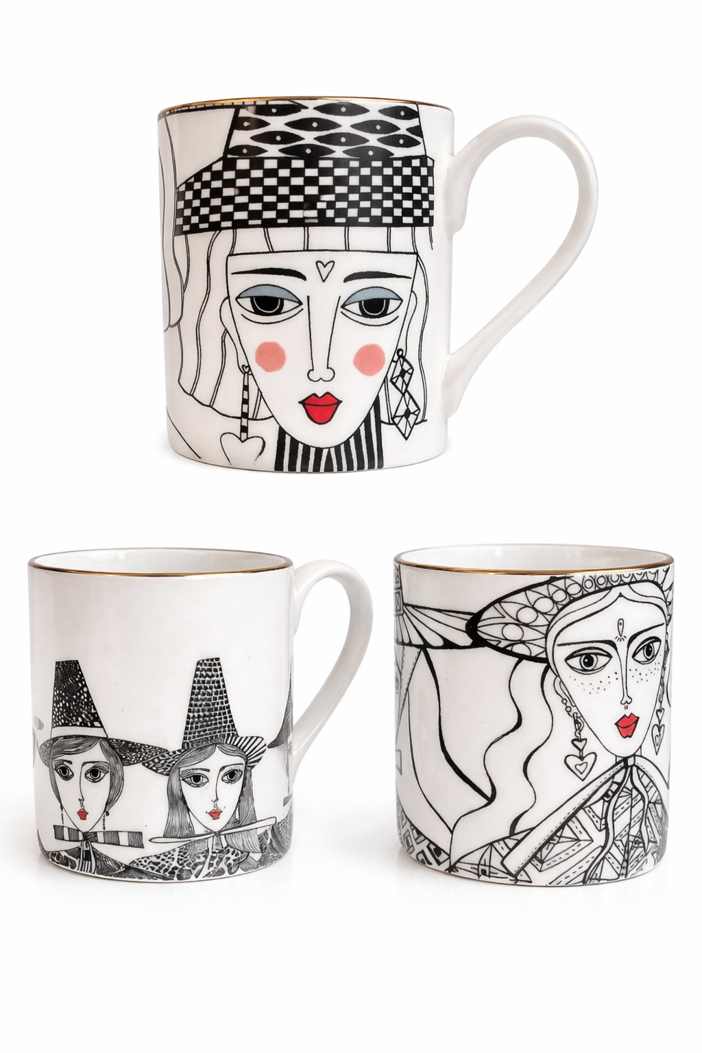 Hannah Davies Welsh Lady Illustrated Mugs - Image 6
