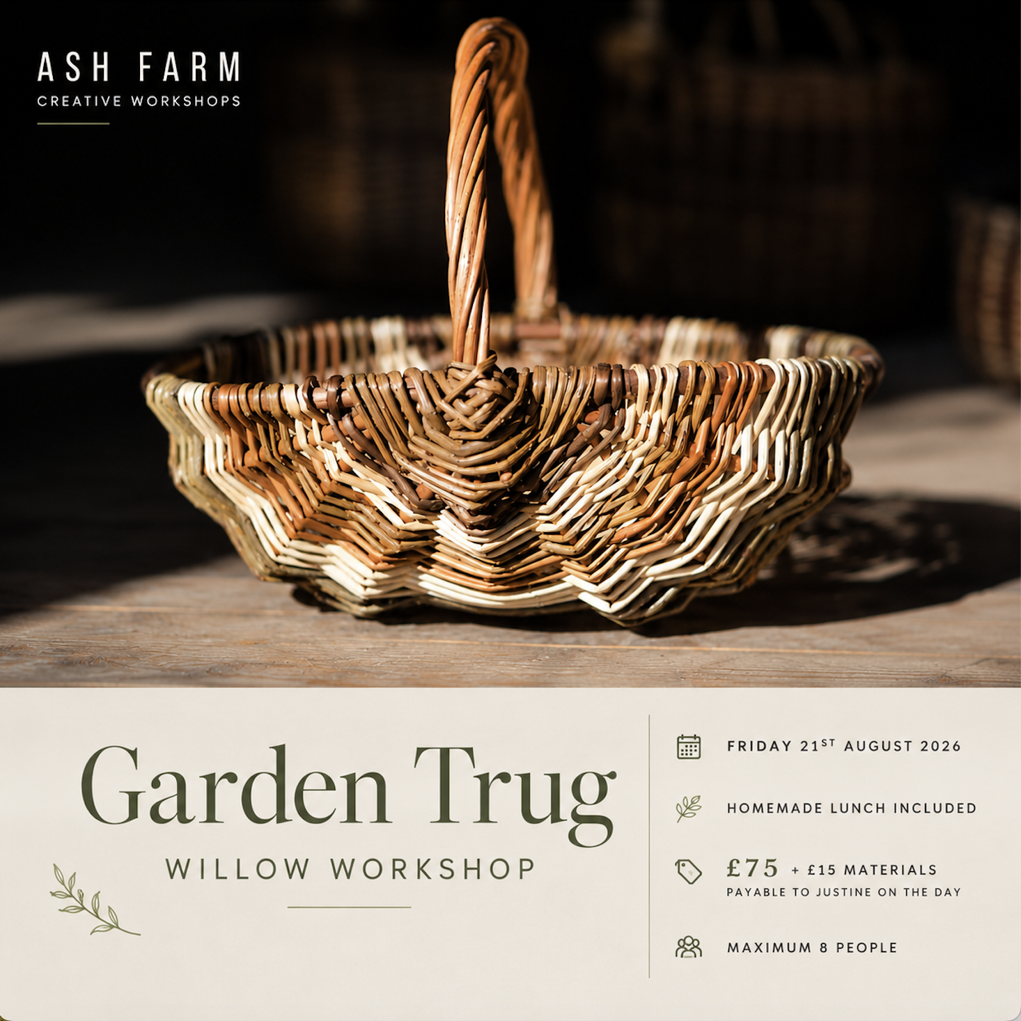 Garden Trug Willow Workshop – Friday 21st August 2026
