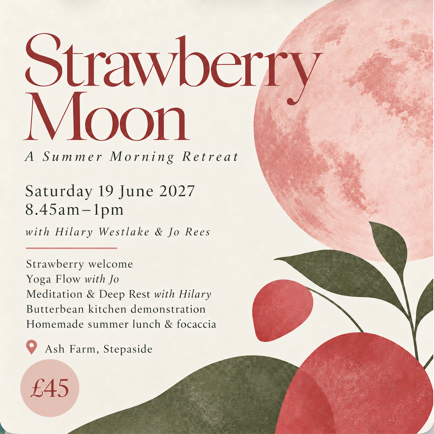 Strawberry Moon: A Summer Morning Retreat Saturday 19 June 2027